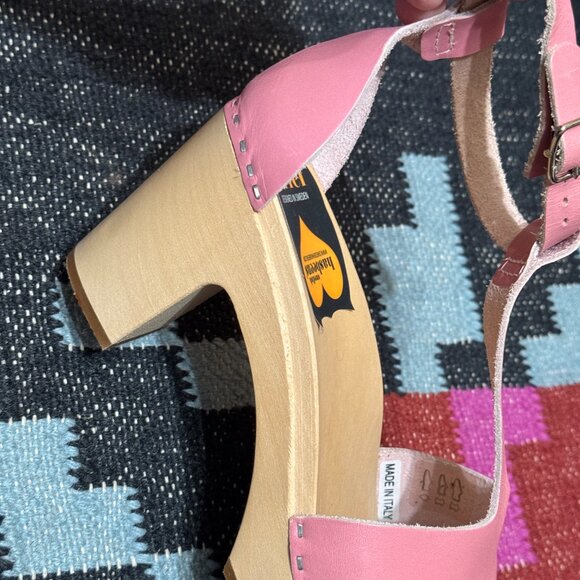 Swedish Hasbeens Baskemolla Toffel T-Strap Sandal, EU 39, Bubble Gum Pink - Picture 12 of 16